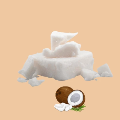 White chunks and opened coconut